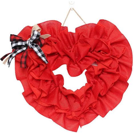 Roter herzförmiger Valentinstag-Tür- und Wandschmuck, Partydekoration, kreative Party-Accessoires, künstliche Blumengirlande für Zuhause