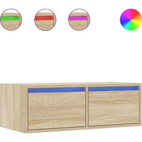 Maison Exclusive - TV-Schrank mit LED-Leuchten Sonoma-Eiche 75x35