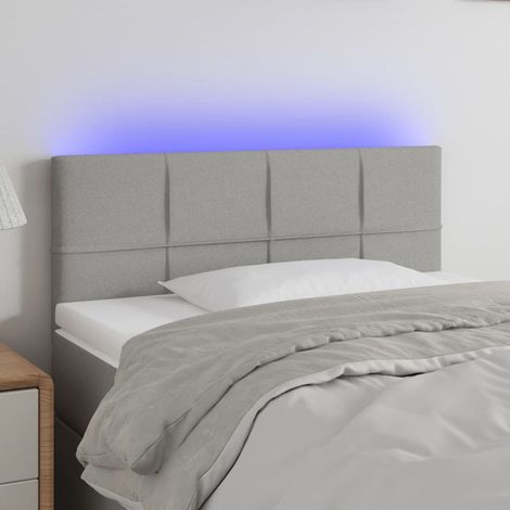 Tête de lit à LED - Design industriel - Pour Lit adulte - Gris clair 90x5x78/88 cm Tissu Chic-831360 (1/5)