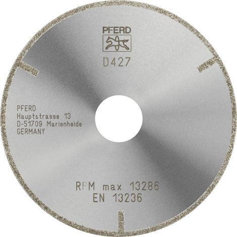 PFERD TOOLS Diamant-Trennscheibe D1A1R 115x2,0x22,23 mm D427 (grob) mit Schutzsegment für GFK/CFK (1/4)