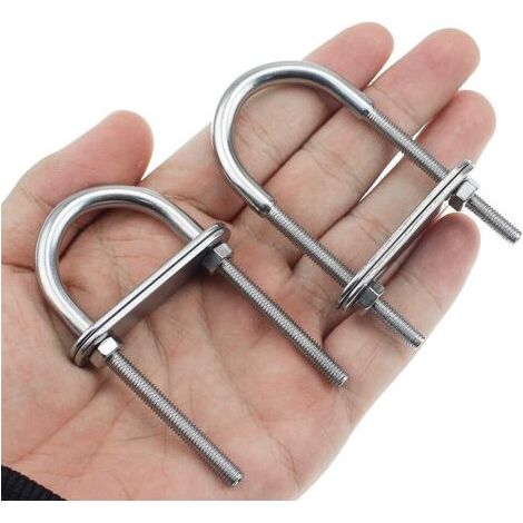Lot de 4 boulons en U en acier inoxydable 304 79 x 41,5 mm avec écrou et rondelle (1/5)