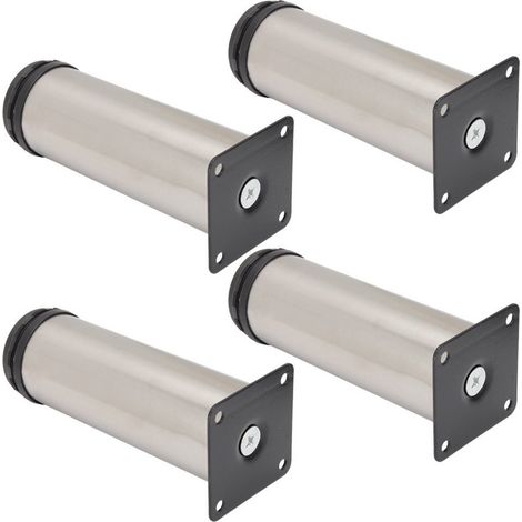 4 verstellbare Edelstahlbeine für Sofas, Betten und Möbel (5–25 cm), Metall-Ersatzteile für Tische und Schränke (1/5)