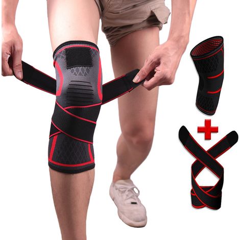 Genouillere De Compression - Soutien Pour Genou Avec Bretelle Ajustable - Pour Course Jogging Fitness Montagne Extérieur - 1 Pièce (1/5)