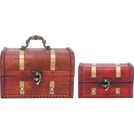 Coffret en Bois Vintage 2 Pièces – Boîte de Rangement Décorative avec Charnière, Souvenirs pour Maison & Bureau (1/5)