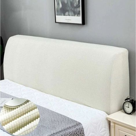 Blanc Housse De Tête De Lit Extensible Housse De Tête De Lit Protection Élastique Design Tout Compris Pour La Décoration De La Chambre Blanche 150Cm(Tête De Lit 59"-67") (1/4)
