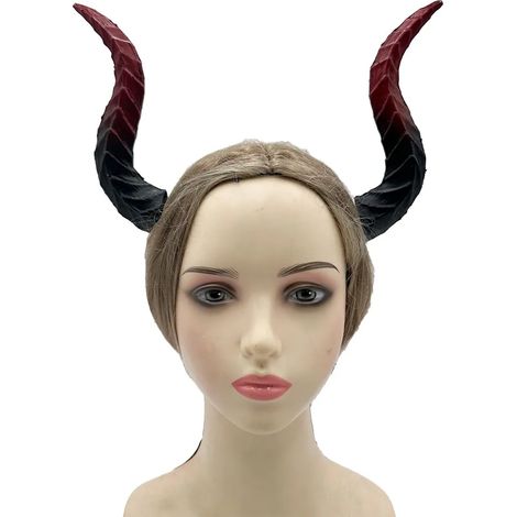 Serre-tête à cornes de diable gothiques, imitation de fausses cornes de taureau, accessoire de coiffure pour Halloween, cosplay et carnaval. (1/5)