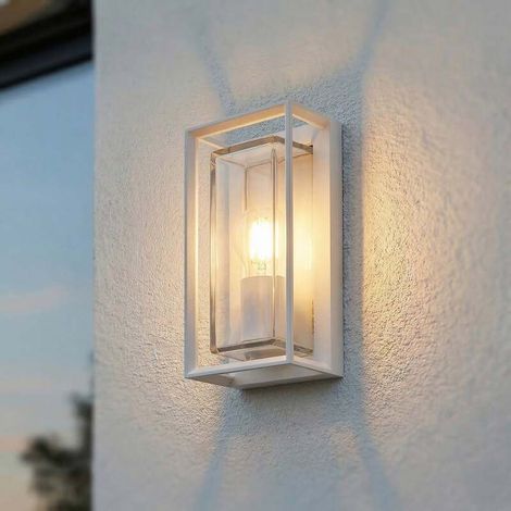[NEUWERTIG] B-Ware Arcchio Außenwandleuchte Ismera weiß IP65 Glas E27 dimmbar 25,5 cm (1/2)