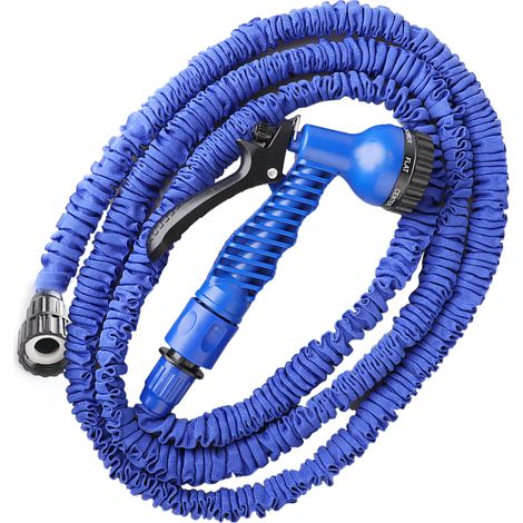 Pistolet haute pression avec tuyau extensible 60m TPE bleu pour nettoyage voiture et jardin (1/4)
