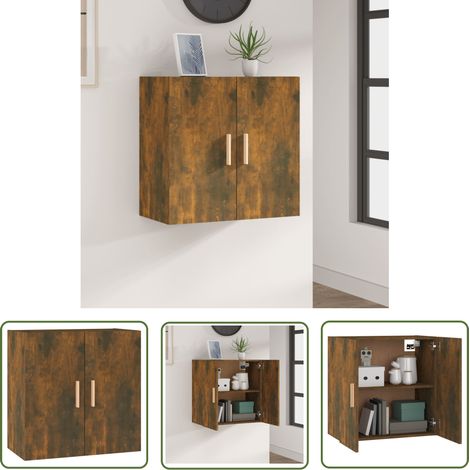 The Living Store Wandschrank Räuchereiche 60x30x60 cm Holzwerkstoff - Wandregal - Aufbewahrungsregale - Regal - Schmaler Schrank - Platzsparender Schrank (1/5)