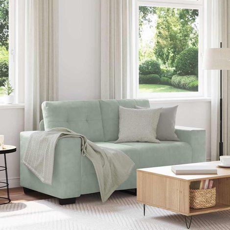 vidaXL Canapé causeuse gris clair 160x77x82 cm velours (1/5)