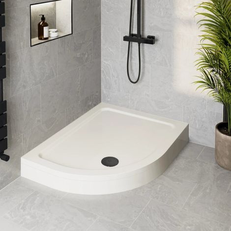 1200 x 800mm Easy Plumb Offset Quadrant Shower Tray and Waste - Left Hand (1/4)