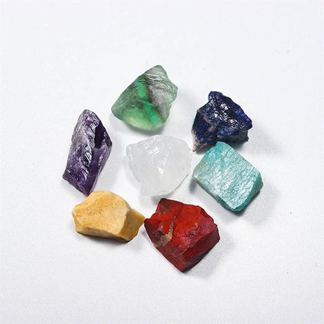 Pierres Naturelles de Sept Couleurs, Cristal Brut Non Poli, Cadeau d'enseignement de la Collection Collections de la Maison (1/5)