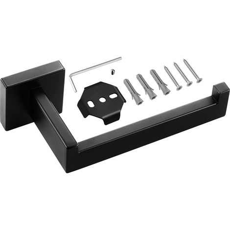 Porte Papier Toilette Noir, Acier INOX Porte Rouleau Support Papier Toilette pour Salle De Bain et Cuisine (Carré) (1/5)