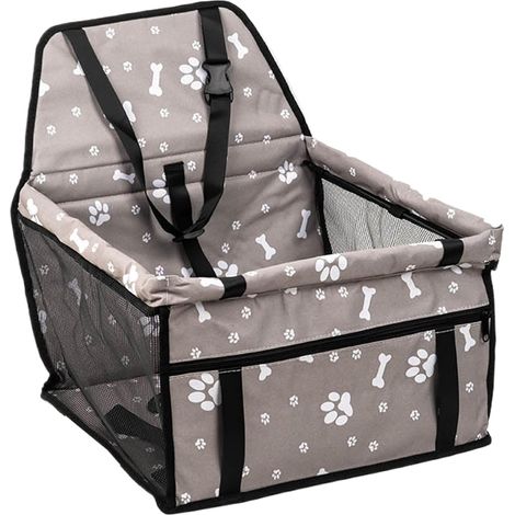 Siège auto pour chien, avec sangles réglables et bretelles renforcées, siège auto pour animal de compagnie, avec poches de rangement, pliable, pour chiot, accessoire de voyage pour road trip longue (1/5)