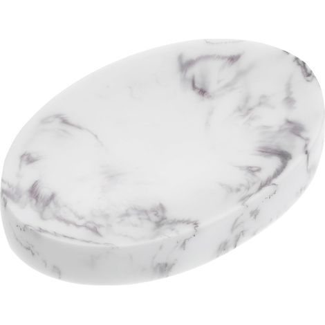 Porte-Savon Résine Effet Marbre Blanc Plateau Drainant Polyvalent pour (1/5)