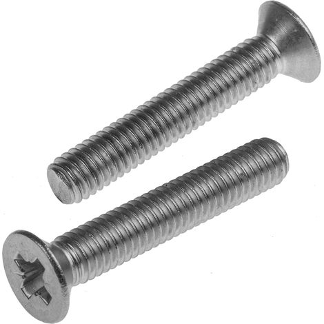 Vis à métaux RS PRO M6 à tête Fraisée Pozidriv en Acier Inoxydable, 35mm ( Prix pour Sachet de 50 )