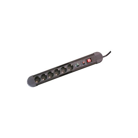 Base Multiple 6 Enchufes Interruptor Cable 1,5m NEGRO (1/2)