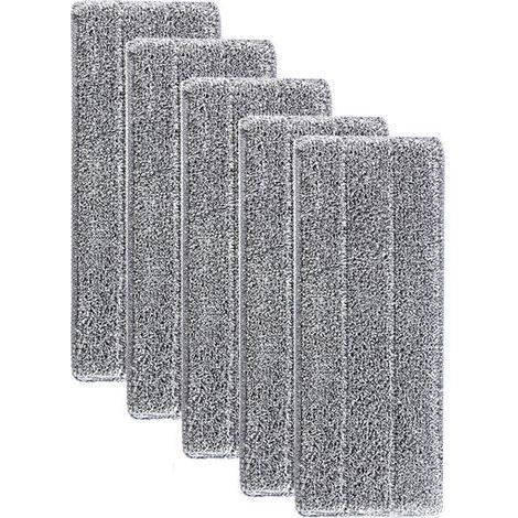pair Serpillères en Microfibre pour Balai Lave-Sol Housse de Nettoyage de Rechange Vadrouille La Tête de Ménage de Vadrouille pour Balai Plat Nettoyage en Microfibre 33x12mm，5PCS