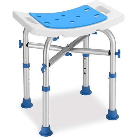 Sgabello Doccia Alluminio Antiscivolo per Anziani e Disabili Altezza Regolabile