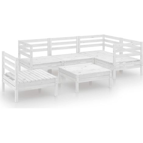 Maison Exclusive - 6-tlg. Garten-Lounge-Set Massivholz Kiefer Wei (1/5)