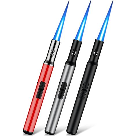 3 Pack Windproof Refillable Gas Lighters 7.5" Length for Candles Kitchen Camping BBQ Fireplace Gifts for Men No Gas (1/5)