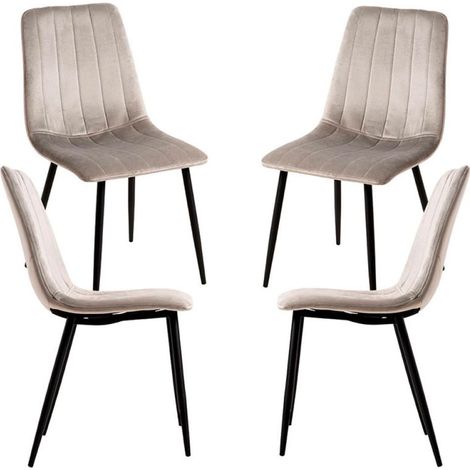 Packs Sillas Comedor - Pack 4 Sillas Liny Terciopelo - Gris (1/5)