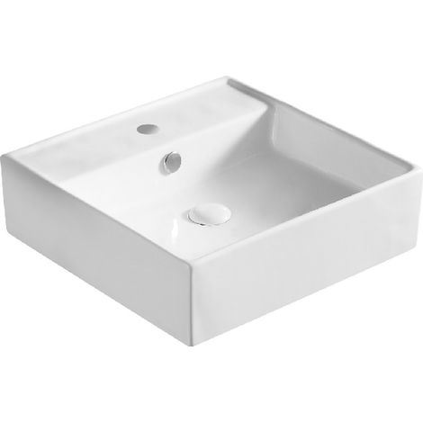 Lavabo appoggio 46.5x46.5 cm LA40 bianco (1/2)