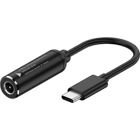 Adaptateur DC Femelle vers USB-C Mâle, Câble Charge Rapide 65W, Compatible 5V/9V/12V/15V/20V, 2.25A, Connecteur 5.5x1.7mm