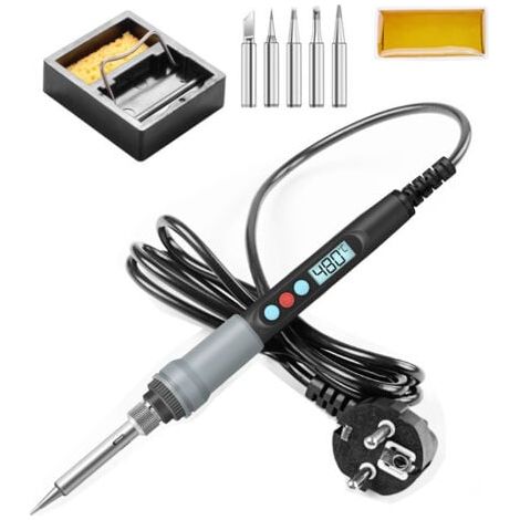 Fer à souder 90 W à chauffage interne, température réglable, affichage numérique avec interrupteur et écran LCD  fonction veille automatique  110 V/220 V (1/5)