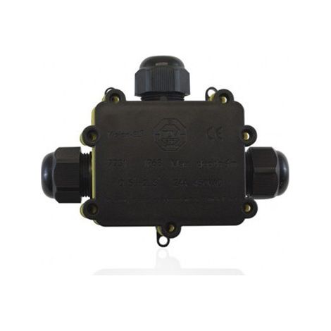 Boîte de dérivation étanche IP68 – 3 entrées Ø 8 à 12 mm – Longueur 132 mm – Largeur 106 mm – Hauteur 37 mm – Solidité IK08 – Miidex Lighting (1/5)