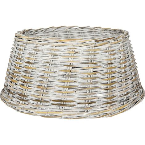 Tree Skirt Round - Wicker - L60 x W60 x H26 cm - White Wash