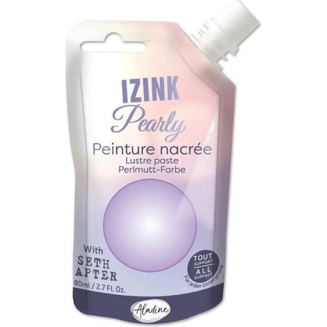 Peinture - Izink - Pearly - Violet pastel - 80ml - Multi-supports crémeuse (1/2)