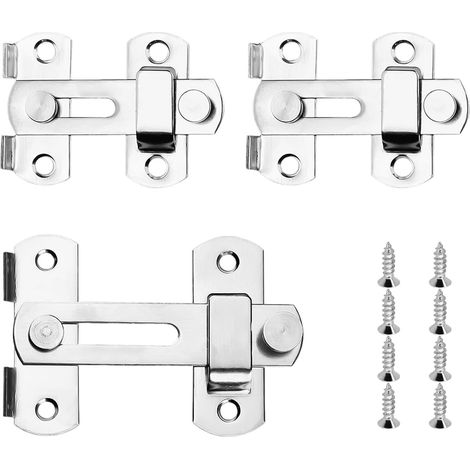 3 Pièces En Vis En Acier Inoxydable, Vis, Verrous De Porte Durables, Accessoires De Meubles, Adaptés Aux Portes, Aux Fenêtres Et Aux Placards. (1/5)
