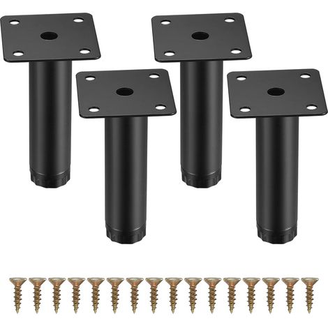 (10 cm/4 Zoll) 4 Stück Möbelbeine, verstellbare Möbelbeine, Metallbefestigungsstützfüße für Möbel/Tisch/Stuhl/Schrank/Sofa