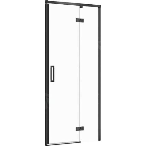 Cersanit Larga - Porte de douche 90x195 cm, droite, noir/verre clair S932-124 (1/2)