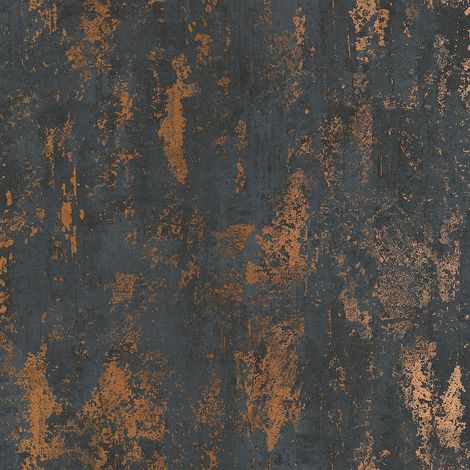 Papier peint métallisé effet marbre cuivre EXCLUSIF (1/4)