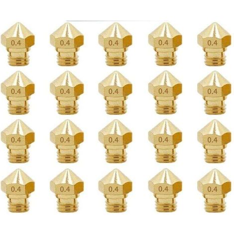 Accessori per stampanti 3D – 20 ugelli in ottone MK10 M7, diametro 0,4 mm, filamento da 1,75 mm, set completo per la manutenzione