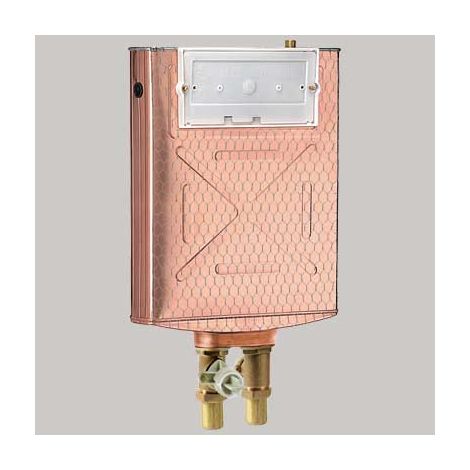 CASSETTA INCASSO RAME WC DOPPIO PULSANTE  10 LT PLACCA DI COPERTURA BIANCA     PUCCI