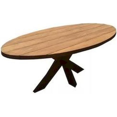 Table basse bois naturel et métal noir élégance salon - Bois naturel aux accents noirs