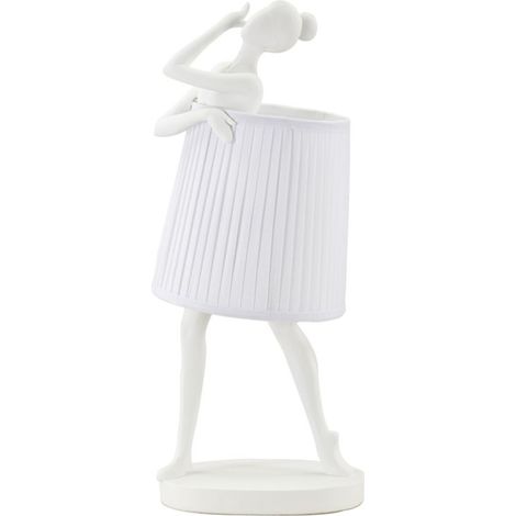 Lampe à Poser en Résine "Ballet" 62cm Blanc (1/5)
