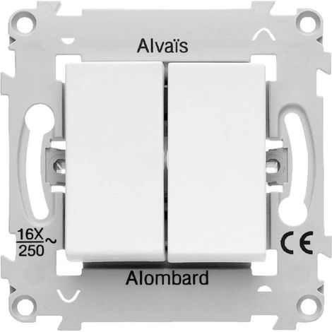 Alombard ALB81081 Poussoir + va-et-vient - Alvaïs - blanc