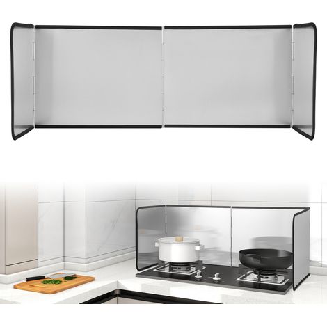 Jiubiaz Protection Anti-éclaboussures Pliable Pare-éclaboussures pour cuisinière Pare-éclaboussures pliable, crédence de cuisine, pare-gras  Pare-éclaboussures pour cuisine - 76 x 29 x 30 cm