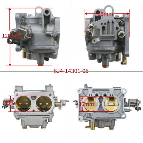 Carburateur 6J4-14301-05 pour moteurs hors-bord Yamaha, moteurs de propulsion pour bateaux de pêche 6F6-14301-06 (1/3)
