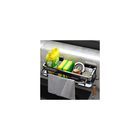 Organizzatore multifunzionale per lavello da cucina, organizer per doccia con portasciugamani e ganci per accessori da bagno. (1/5)