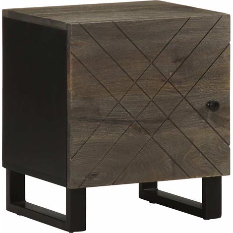 Tables de chevet 2 pcs  Cabinet de chevet  Table de nuit noir 40x33x46 cm bois de manguier solide (1/5)