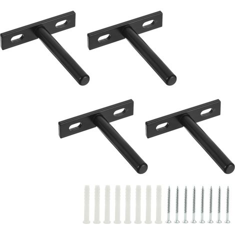 Set mit 4 unsichtbaren Wandregalhalterungen – Silbernes Holz, 7,6 cm – AquaForge