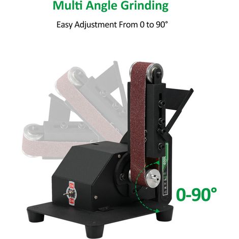 Ponceuse à bande miniature 250 W, meuleuse d'établi électrique, petite machine à affûter et polir avec 10 bandes abrasives pour le bricolage, le travail du bois, la fabrication de bijoux en résine et (1/5)