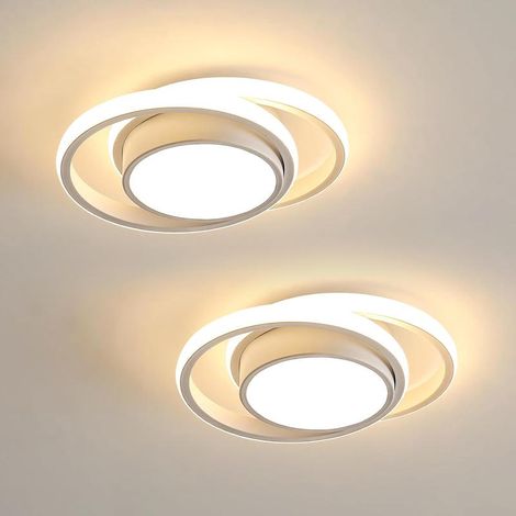 Set of 2 round LED ceiling lights, 32W, 2350lm, warm white light 3000K, 28cm diameter (1/4)