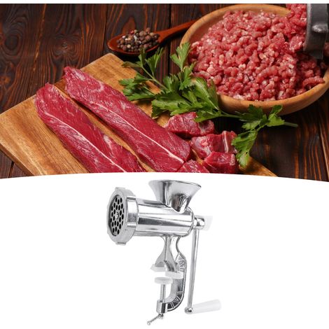 Picadora de carne manual – Picadora de carne manual con cuchillas de acero inoxidable y kit para hacer embutidos para cocinas domésticas y comerciales – 27 x 19 x 11 cm (1/5)
