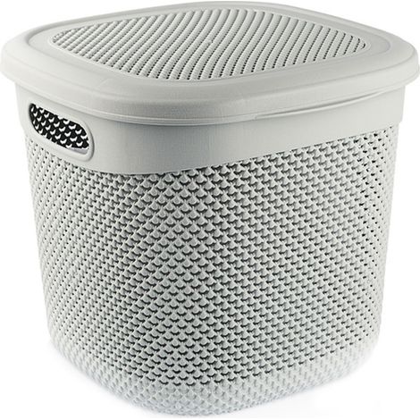 Cesto quadrato medio con coperchio 15 litri 7house